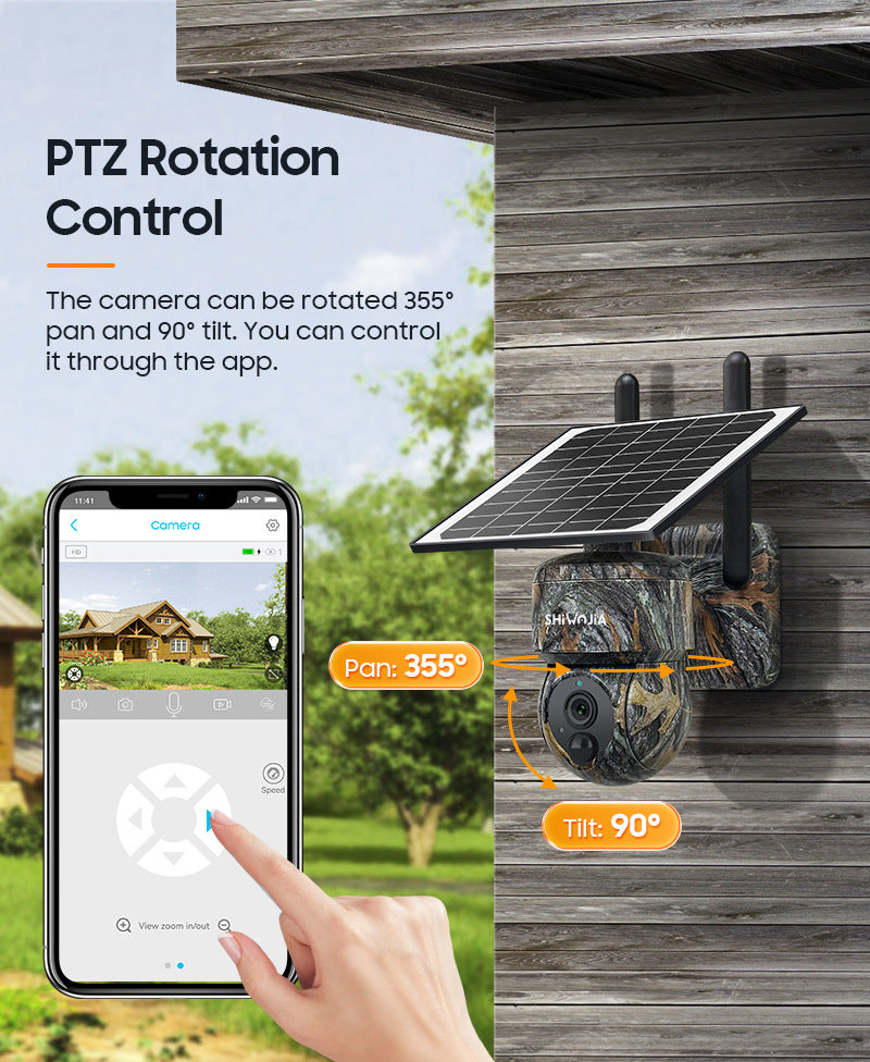 Outdoor Maple Leaf Camouflage Solar Camera4MP Low Power Consumption4G High Definition Forest Remote Early Warning Monitoring