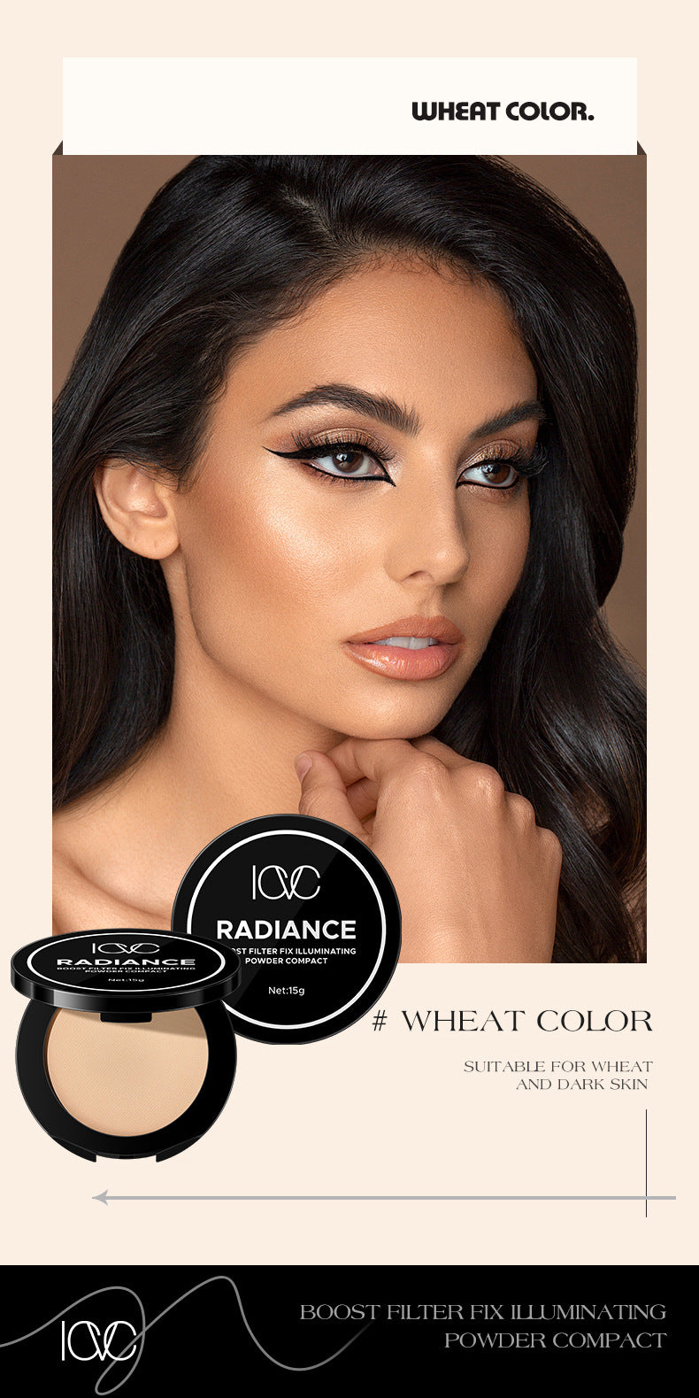 ICVC#1204Oil Control Powder Nude Makeup Setting Loose Powder5g Comes with makeup mirror, e-commerce version