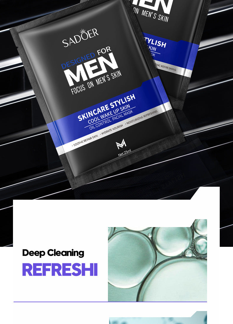 Men's Face Mask25g SADOER Cool and Refreshing Men's Hydrating Mask Stickers  Wholesale