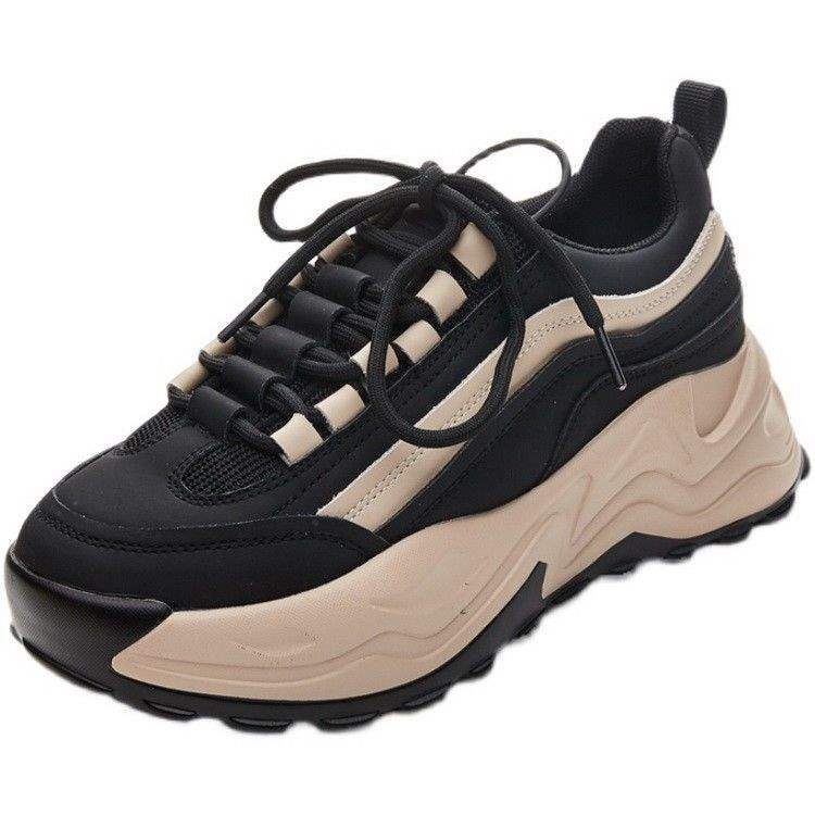 Women's Dad Sneakers Slimming ins Tide2025Spring and Autumn New Women's Shoes Casual Thick-Soled Student Height-Increasing Casual Sneakers