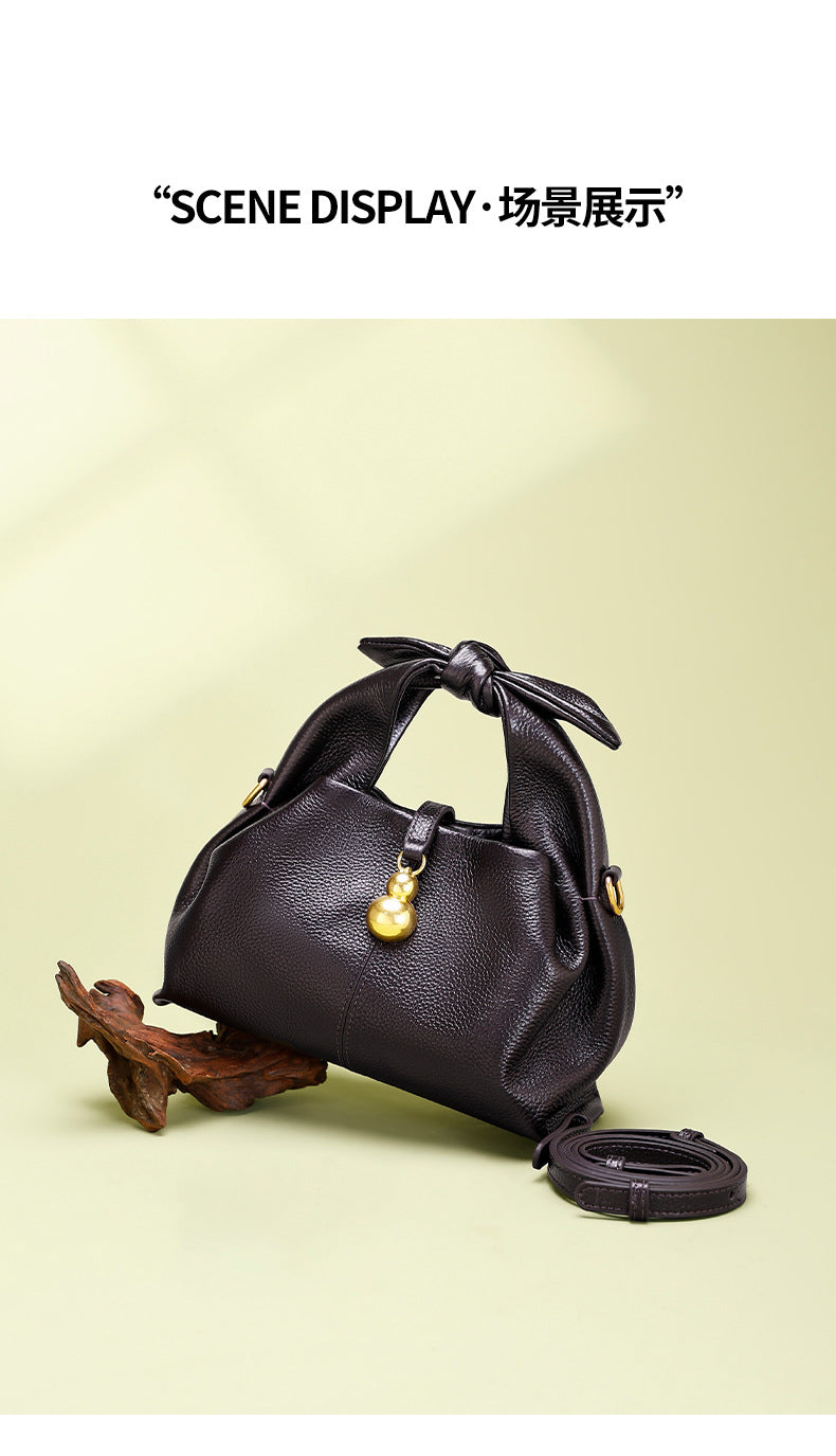 European and American Niche Cloud Dumpling Bag Single Shoulder Crossbody Niche Light Luxury Fashion Design New Single Shoulder Crossbody Genuine Leather Bag