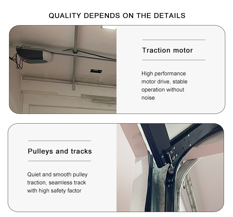 Modern Industrial Overhead Black Panel Garage Door Motor Automatic Aluminum Grille Garage Door for Villa