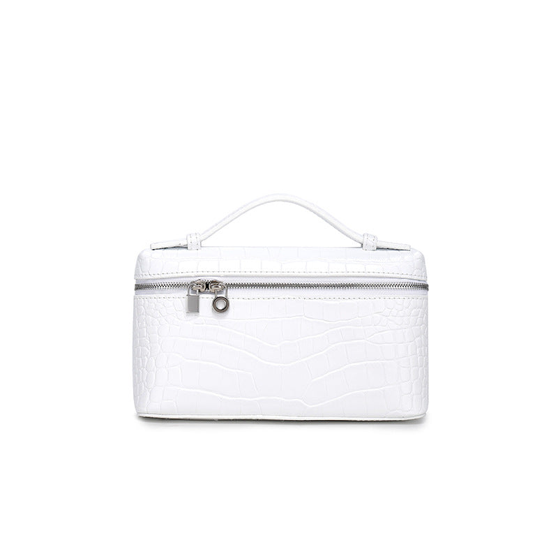 GIgi Same Style Women's Bag Niche Elegant Handheld Lunch Box Bag Women Simple Top Layer Cowhide Single Shoulder Crossbody Small Bag