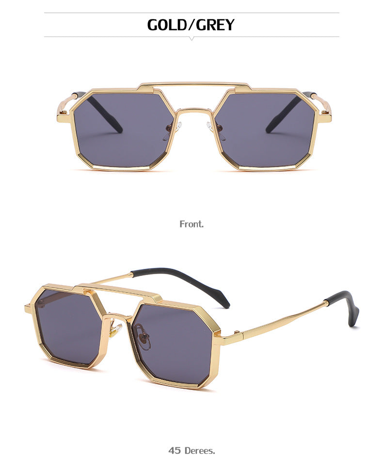 New European and American Steampunk Style Sunglasses for Men, Polygonal Small Frame Sunglasses for Women, Trendy sunglasses Wholesale