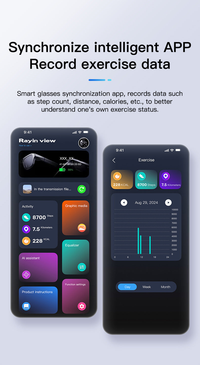 New ai Smart Glasses mate2With Camera for High-Definition Photo and Video Recording GS380Bluetooth Glasses