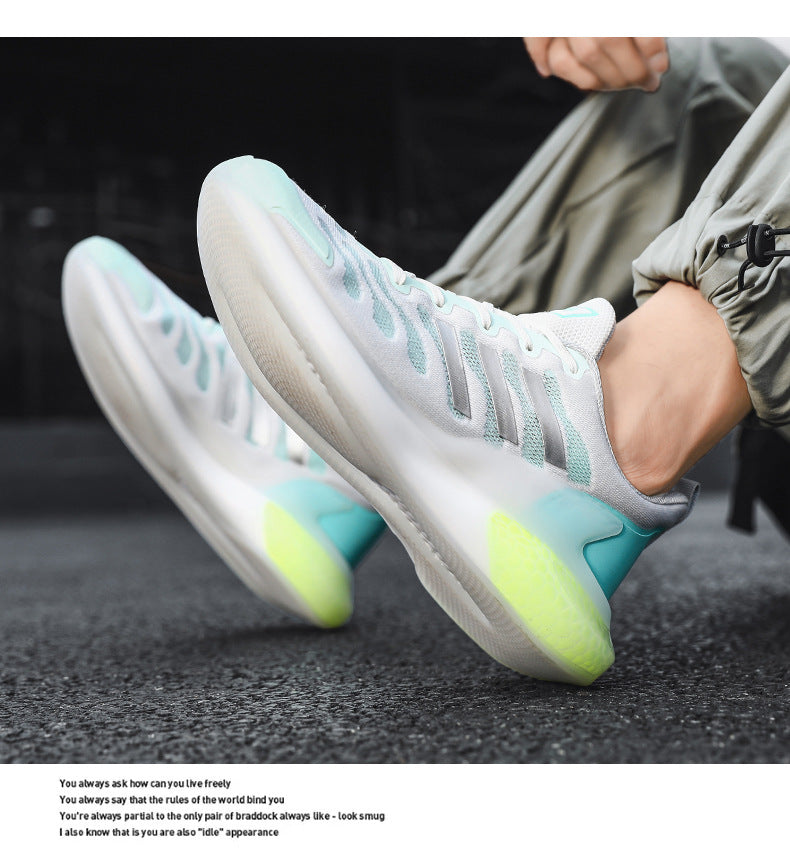 New Outdoor Running Shoes for Men, Soft Sole, Shock Absorption, Real Popcorn Casual Shoes, Breathable Ice Silk Mesh Sports Shoes
