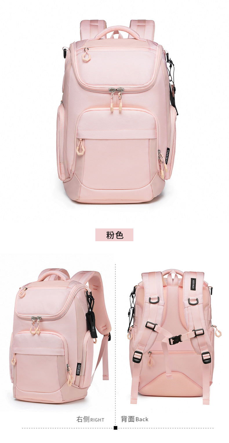 OZUKO Business Backpack Men's Commuting Large Capacity Computer Bag Travel Backpack High-end Waterproof School Bag