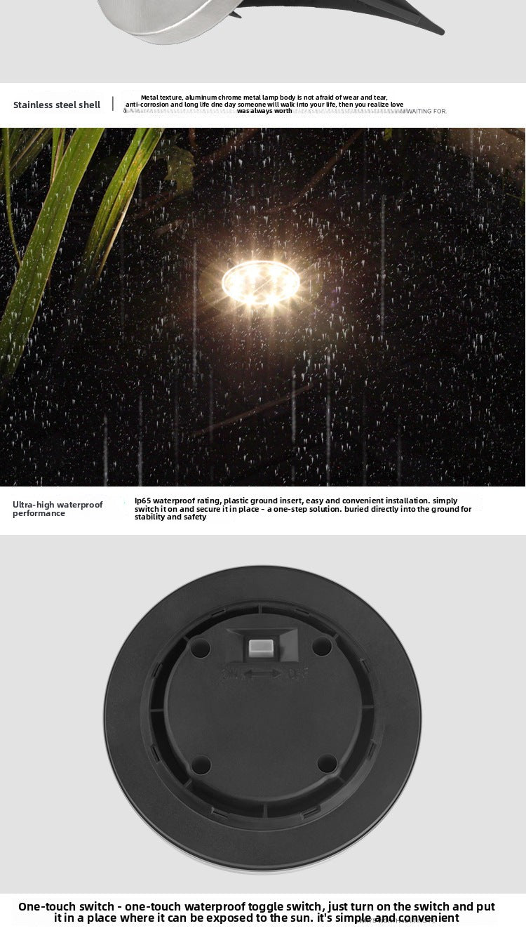 Outdoor Waterproof Solar8LED Underground Light Stainless Steel Lawn Light Garden Light Garden Villa Landscape Light