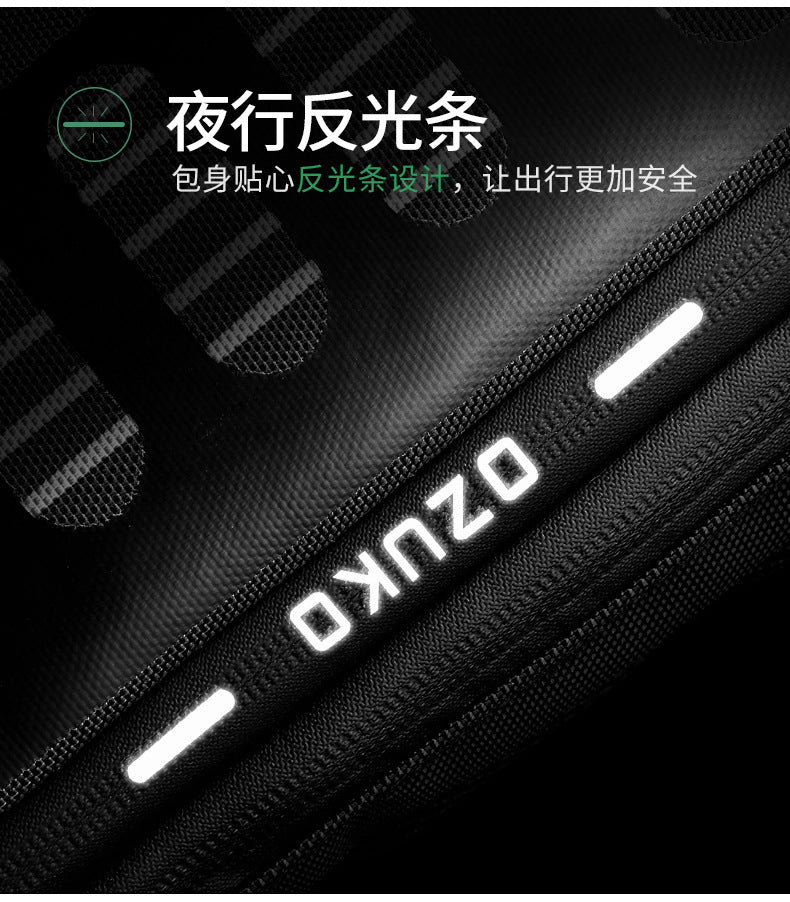 OZUKO Men's Chest Bag Anti-Theft Waterproof Chest Bag Trendy Fashion Crossbody Bag Large Capacity Business Shoulder Bag