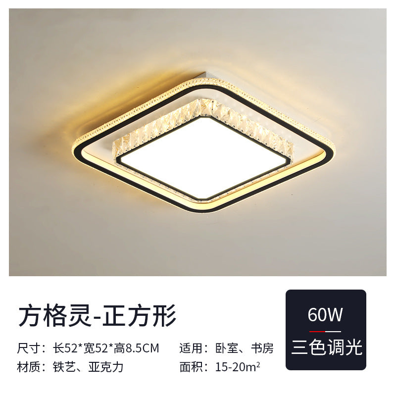 Wholesale Large Living Room Lamp2025New Year's Light Luxury Crystal led Ceiling lamp simple modern elegant bedroom lighting fixture