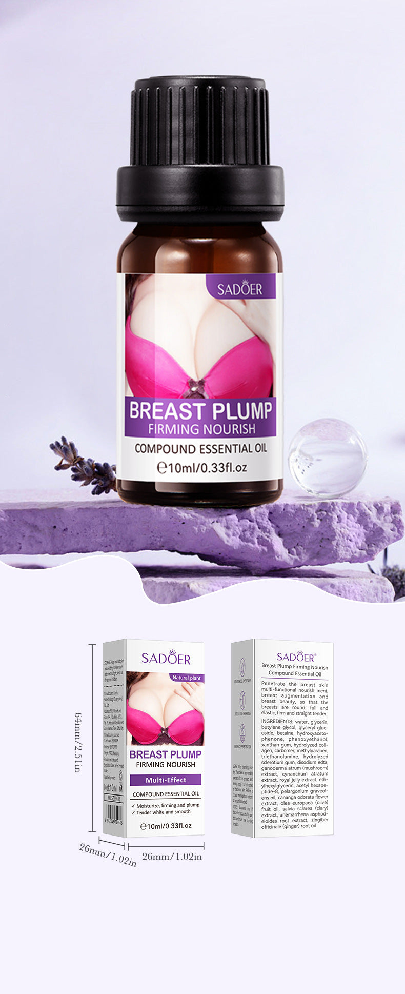 Feng Yun Beauty Breast Essential Oil SADOER Moisturizing, Firming, Nourishing Breast Care Essential Oil  Wholesale