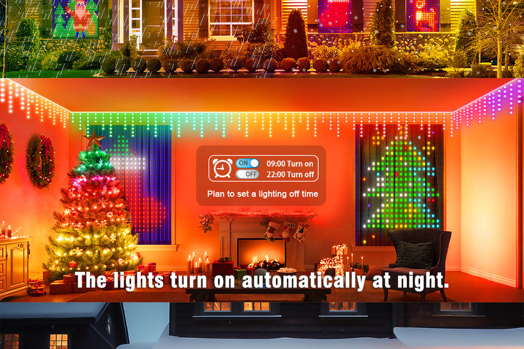 Bluetooth Icicle String Lights Icicle Lights Outdoor Eave Lights Waterfall Eave Lights Waterproof Eave Lights led Atmosphere Light String
