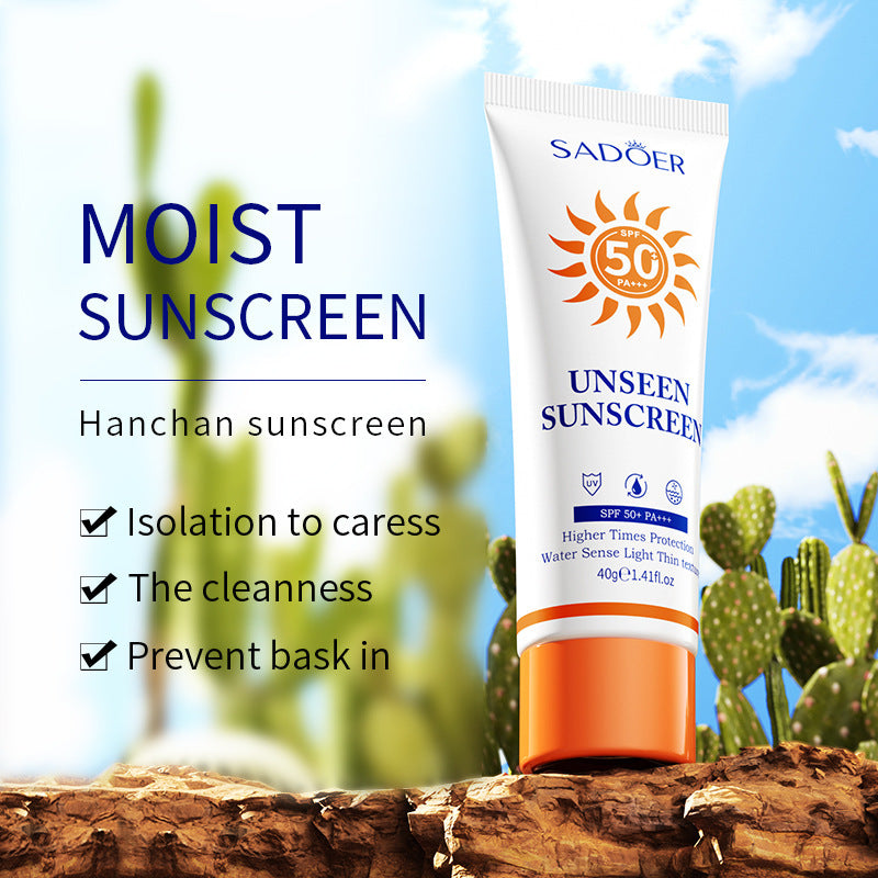 Sunscreen SADOER Protective Isolation SPF50+ Lightweight, Moisturizing, Clear Cross-Border Wholesale