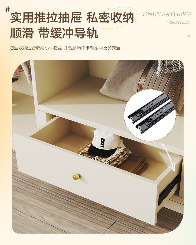 European Pine Board Full-Height Wardrobe3.0/2.8/2.7/2.6/2.5m Mi Light Luxury Bedroom Storage Cabinet