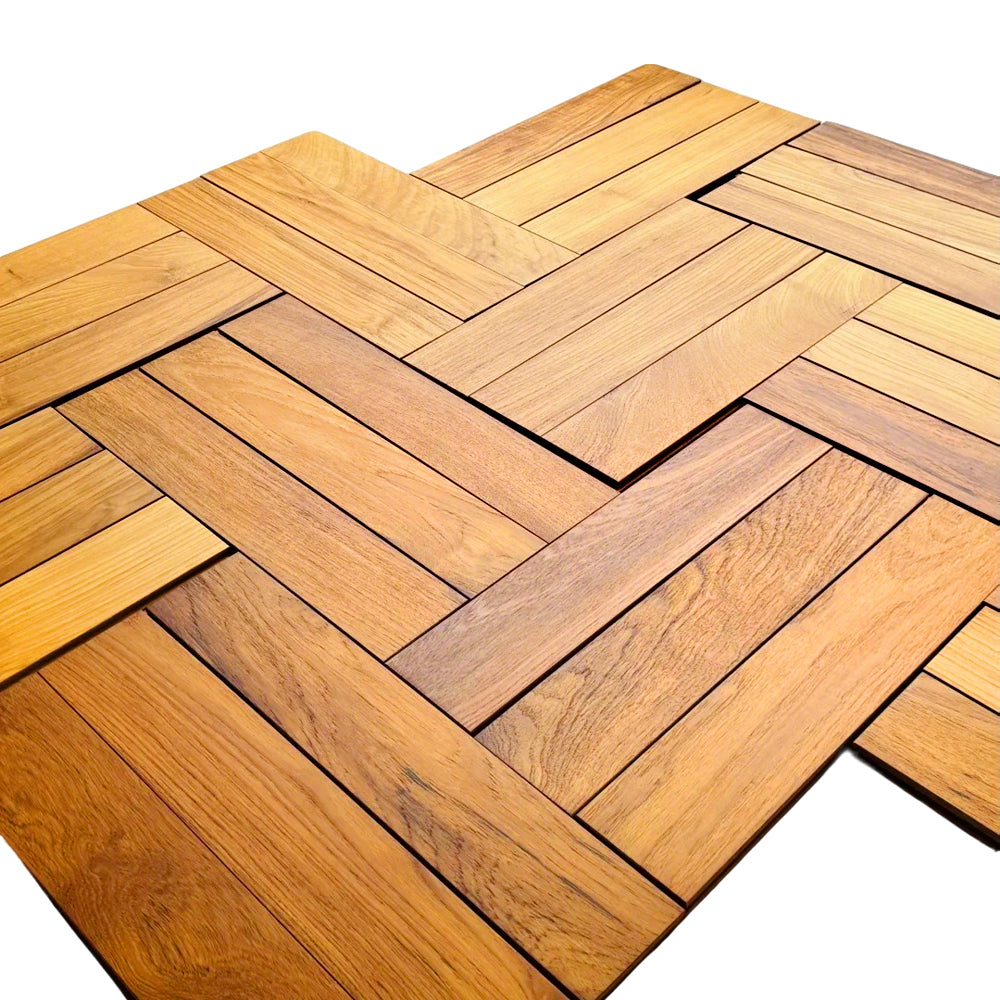 Premium Engineered Multi-Layer Solid Teak Flooring Eco-Friendly Splash-Resistant Surface Click Lock Installation Outdoor