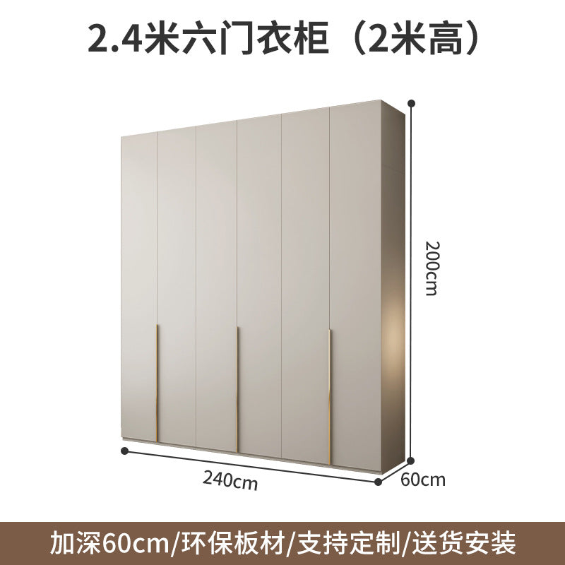 Solid Wood Multi-layer Board and European Pine Board Wardrobe Customization for Home Bedroom Cloakroom One Door to Ceiling Full House Custom Wardrobe
