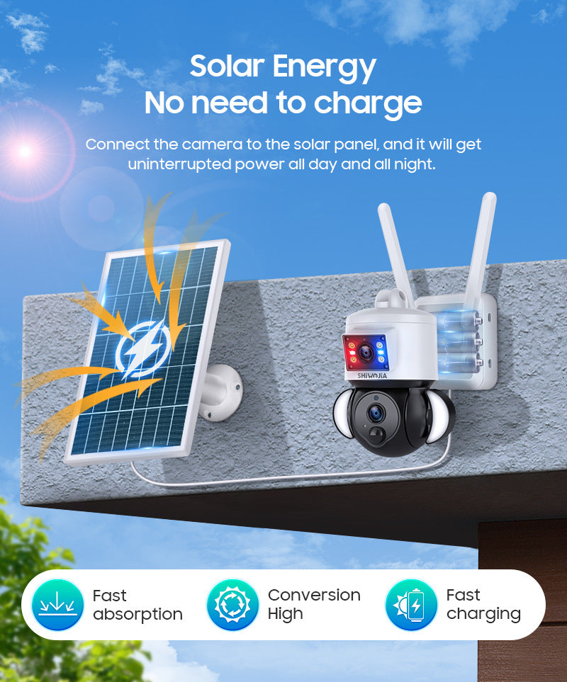 Source Factory Specializes in Solar-Powered Gun Ball Linkage HD600Multi-camera Multi-view Courtyard Surveillance
