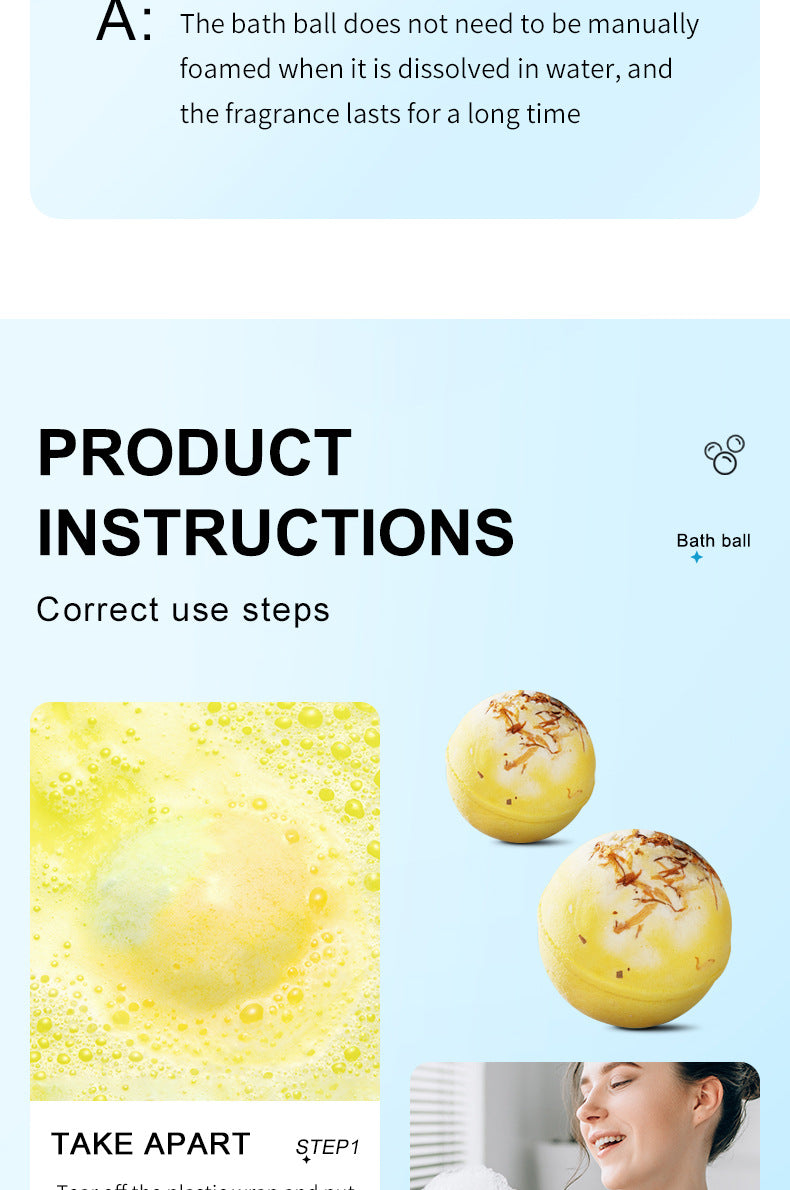 Dried Flower Explosive Bath Salt Ball100gSADOER Clean Fragrance Bath Ball  Wholesale