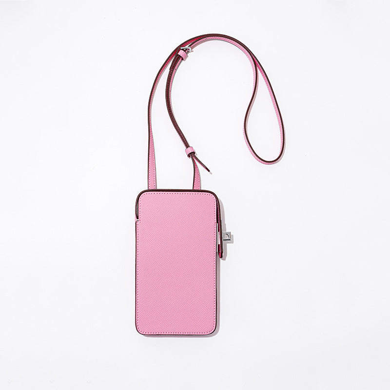 New Fashion Versatile Lock Buckle Phone Bag Solid Color Palm Print Box Bag Simple Mini Crossbody Bag for Women