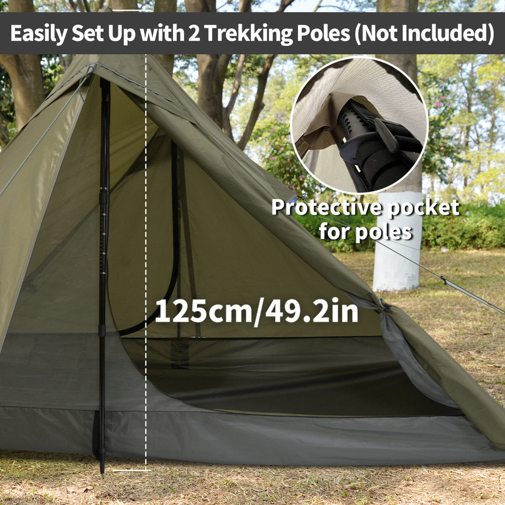 Jituo Lightweight Tent Outdoor Portable Hiking Mountaineering Tent Rainproof Non-Stuffy Ultra-Light Camping Tent for Two Persons