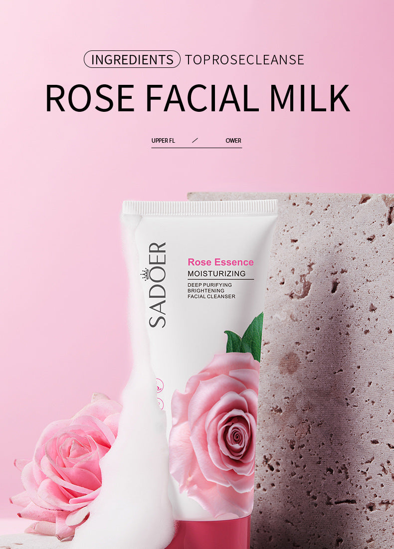Facial Cleanser SADOER Rose Facial Cleanser100g Deep Cleaning  Foreign Trade Live Wholesale