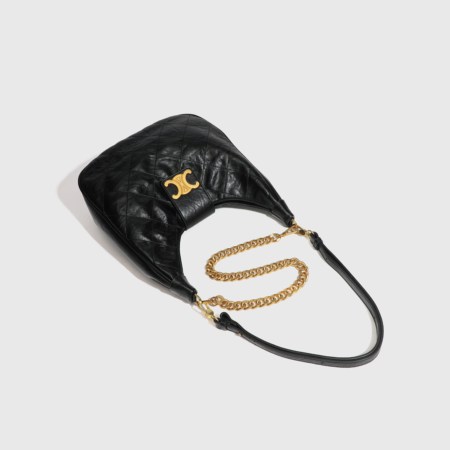 Niche Retro Underarm Bag for Women New Genuine Leather Autumn Winter Fashion Arc de Triomphe Cowhide Bucket Bag Versatile Crossbody Bag