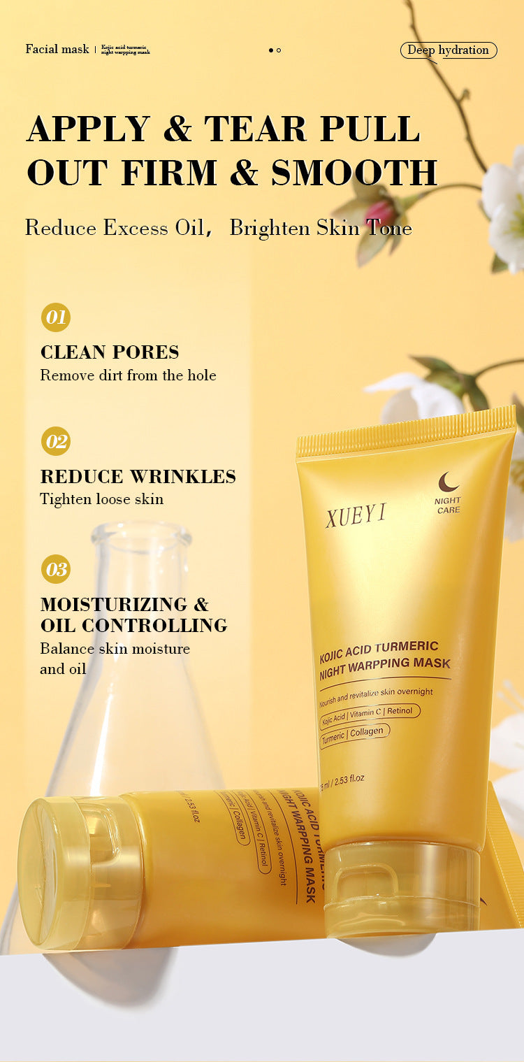 Spot Goods I Kojic Acid Turmeric Nighttime Sleep Peel-off Mask Brightening Skin Collagen Application
