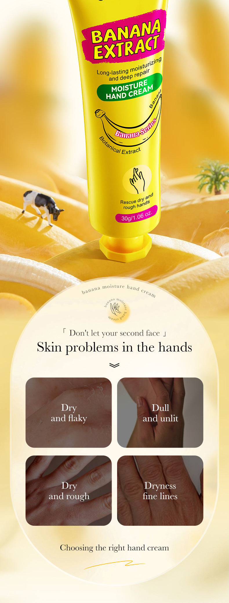 Banana Hydrating Hand Cream30g SADOER Moisturizing and anti-chapped autumn and winter hand cream  wholesale