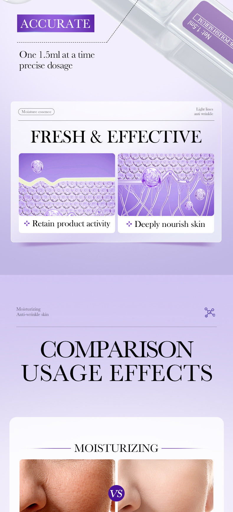 Retinol Anti-Wrinkle Serum BIOAOUA Firming and Moisturizing Single-use Essence Liquid  Wholesale