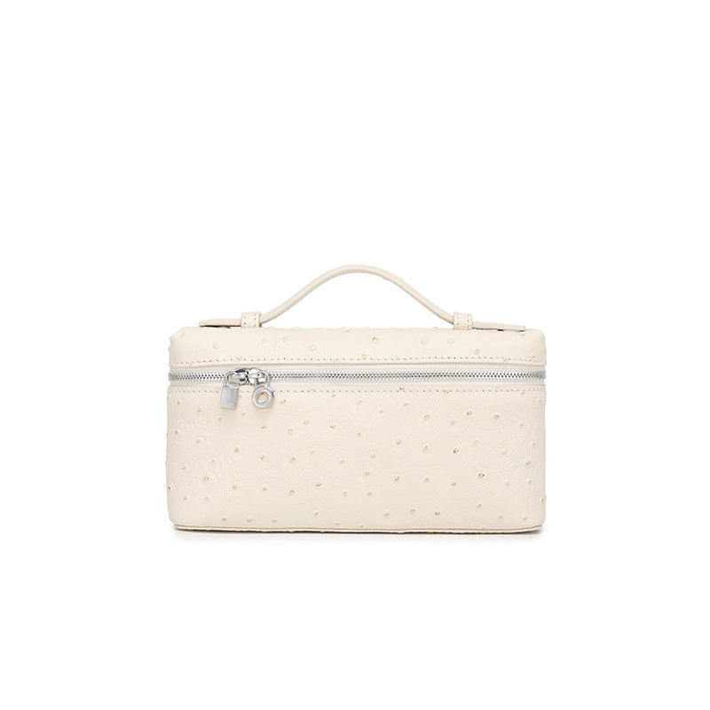 GIgi Same Style Women's Bag Niche Elegant Handheld Lunch Box Bag Women Simple Top Layer Cowhide Single Shoulder Crossbody Small Bag