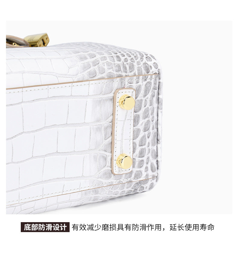 European and American Crocodile Pattern Kelly Bag Large Capacity Light Luxury Fashion Single Shoulder Crossbody Bag Versatile Niche Handbag for Women