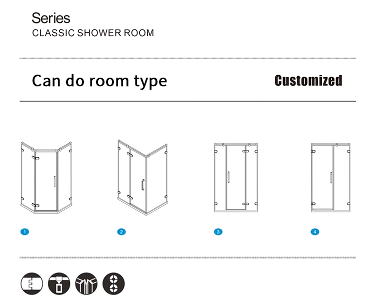 Wholesale Aluminum Stainless Steel Tempered Glass Bathroom Sliding Frameless Shower Door