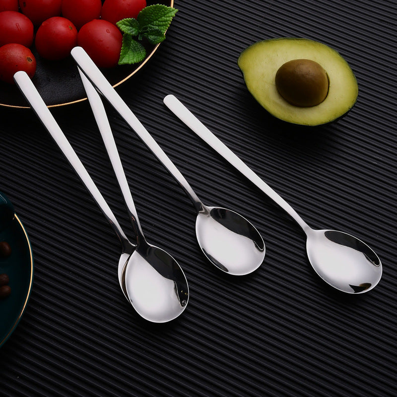 304Stainless Steel Spoon Korean Style Long Handle Stirring Spoon Coffee Spoon Household Eating Soup Spoon Customizable by Manufacturer
