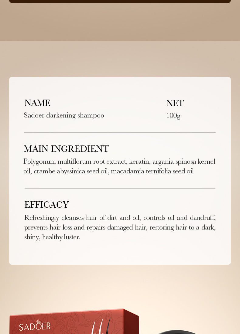 Polygonum Multiflorum Hair Soap SADOER Repair Natural Hair Care Conditioner  Wholesale