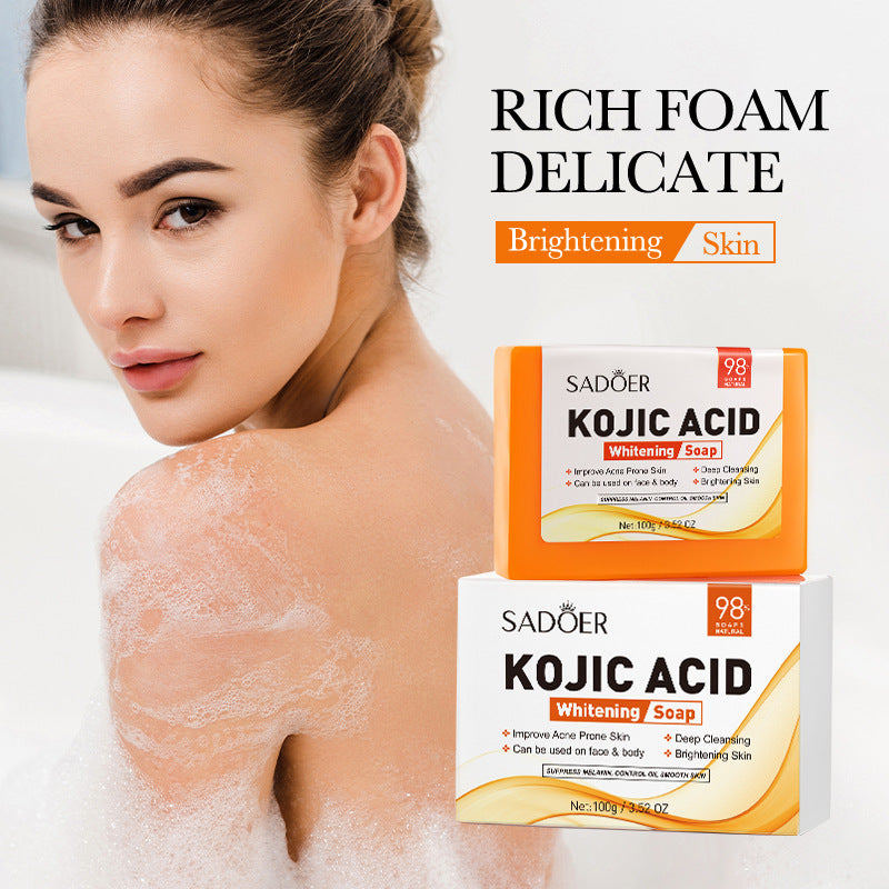 Kojic Acid Whitening Soap100g SADOER Clean Bathing Facial Soap Handmade Soap  Wholesale