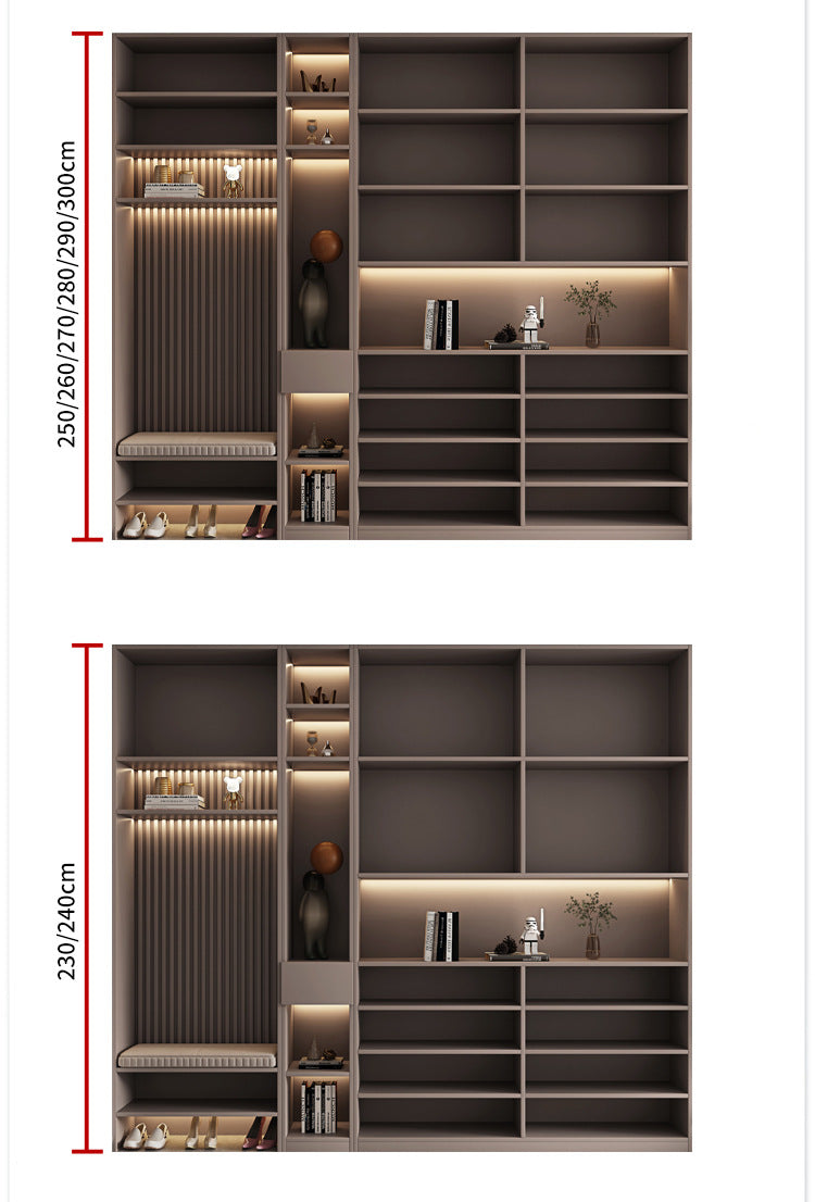 Solid Wood Entryway Shoe Cabinet Home Integrated Cabinet Top-to-Top Cream Style Simple Integrated Partition Large Capacity Doorway Shoe Cabinet