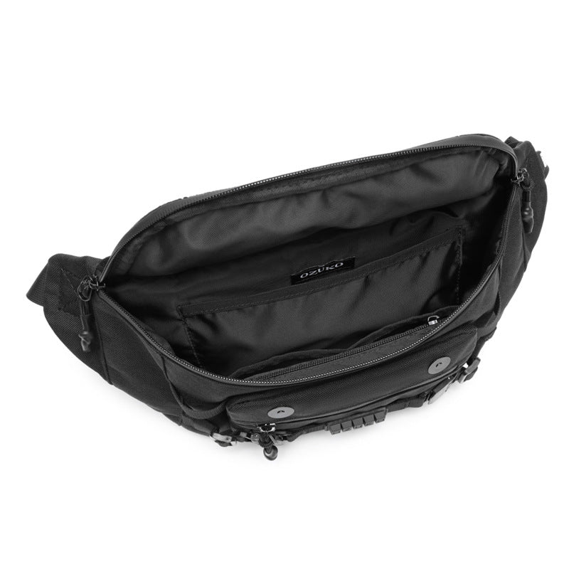 ozuko Tactical Waist Bag Functional Large Capacity Men's Shoulder Bag Outdoor Waterproof Bag Men's Crossbody Bag High-end Feel