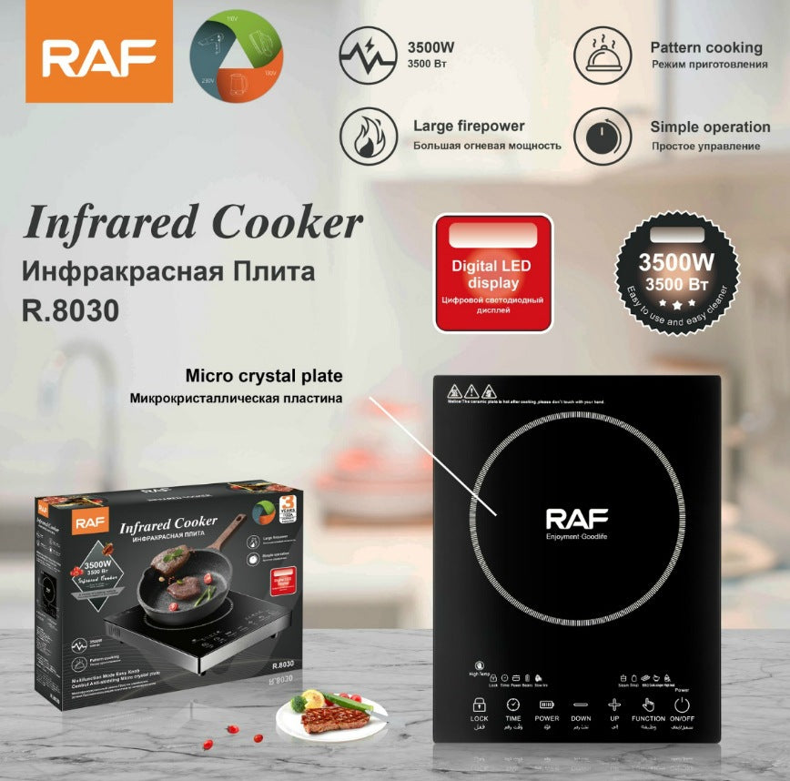 RAF European Standard Electric Ceramic Stove for Stir-frying and Hot Pot, Induction Cooker for Stir-frying and Cooking, Multi-functional High-power Desktop Electric Stove for Home Use