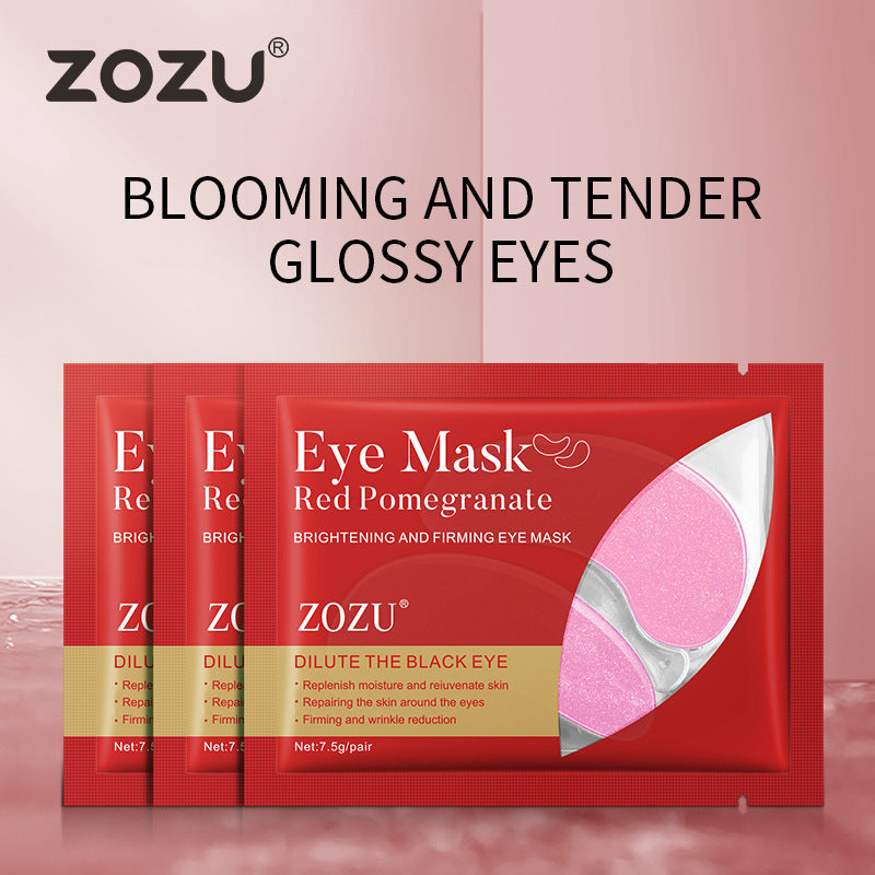 Gold Eye Mask Patch ZOZU Red Pomegranate Hydrating and Moisturizing Tablets Cross-border foreign trade eye care wholesale
