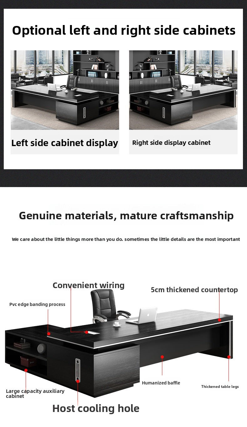 Simple Modern Boss Office Desk and Chair Set New Chinese Style Executive Desk President Desk Manager Desk Office Furniture