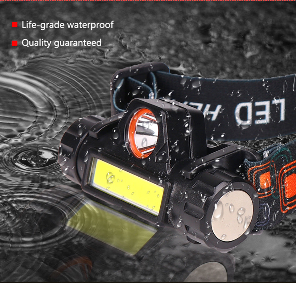 Multifunctional headlight strong light outdoor light night fishing light COB Miner's lamp USB Rechargeable Headlamp with Magnetic Work Head