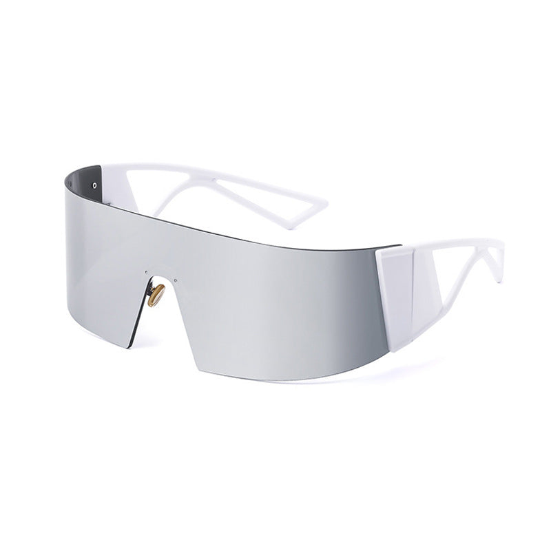 Outdoor Sports Cycling Glasses for Women, Colorful Integrated Windproof Sunglasses, Trendy European and American Style, Large Frame Sunshade and Sun Protection Sunglasses