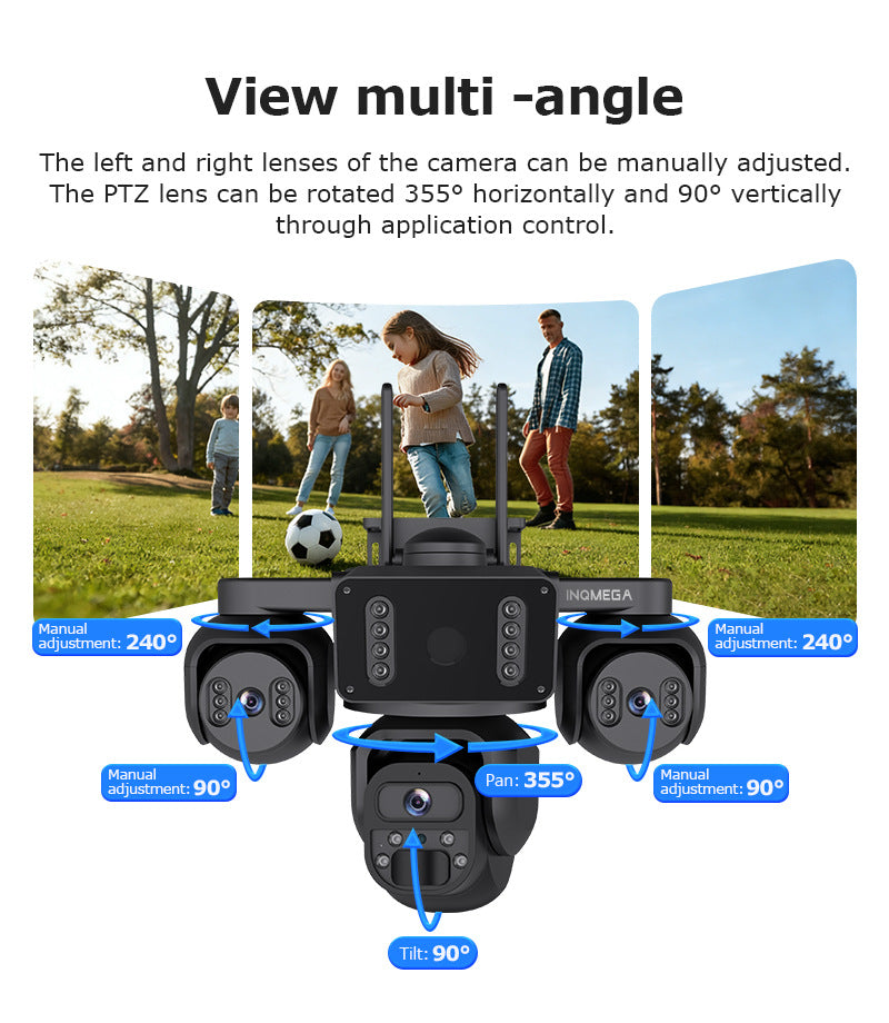 Three-eye Solar Camera AOV Low Power Consumption Camera9MP High Definition Full Color4G Solar Monitoring