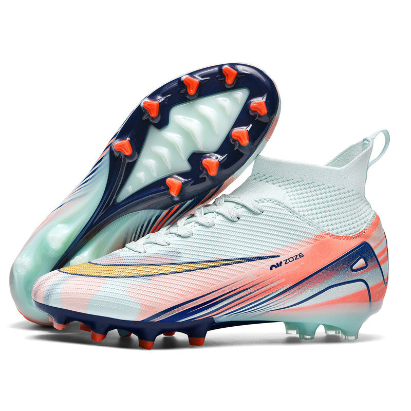 2025New Breathable Football Shoes for Men and Women Students Long Spikes Youth Grass Flat Ground Broken Spikes Training Shoes