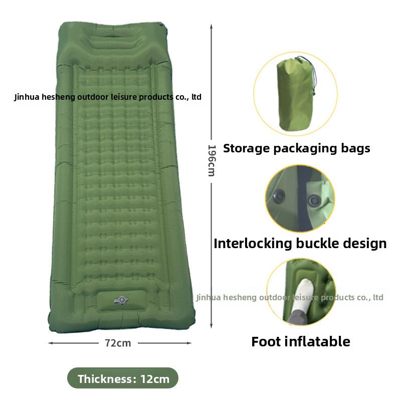 Inflatable Mattress Outdoor Automatic Hiking Camping Tent Moisture-Proof Mat Single Thick Home Sleeping Pad Air Mattress Bed