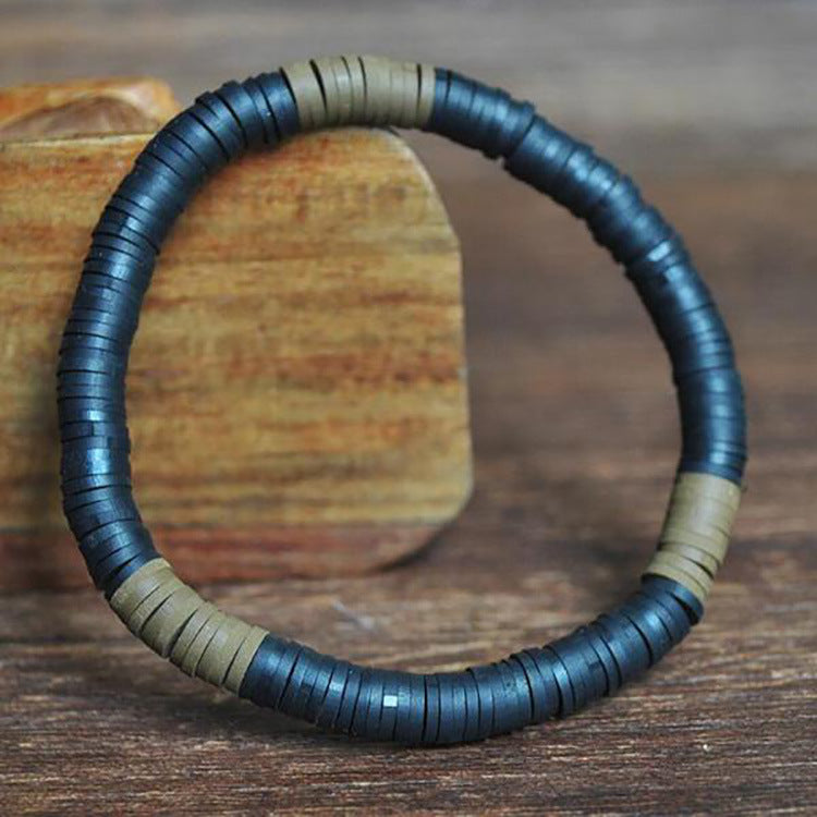 European and American Bohemian Soft Clay Bracelet Beach Party6mm Colorful Bracelet Ladies Elastic Rope Soft Clay Bracelet