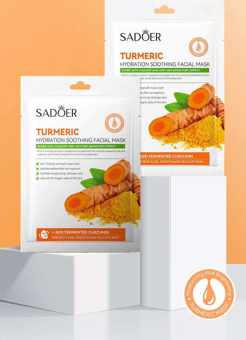 Turmeric Mask SADOER Hydrating and Moisturizing Facial Mask Sheets  Foreign Trade Live Wholesale