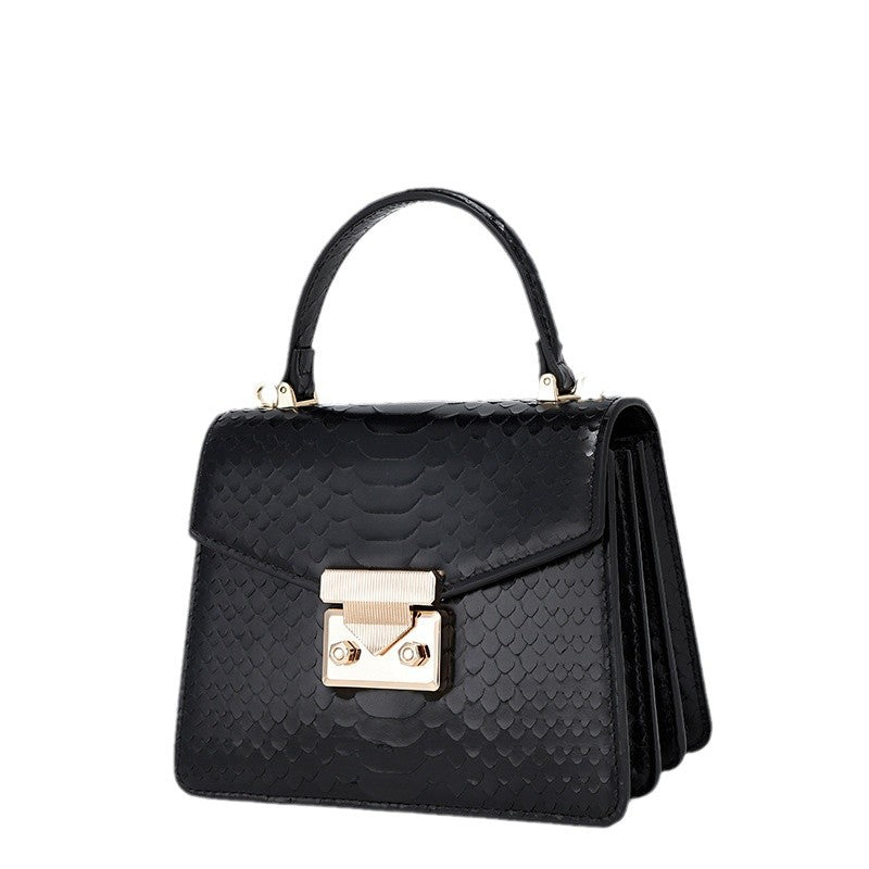 Snake Pattern Kelly Bag Niche Versatile Handbag High-Quality Fashion Women's Bag Light Luxury Single Shoulder Crossbody Women's Bag