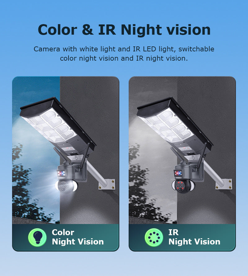 Courtyard12High Definition Zoom Solar Street Light Monitoring600Wanquan Color Night Vision Multi-screen Camera
