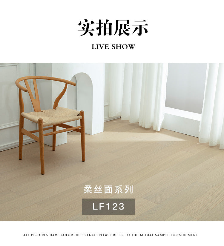 Free home installation with solid wood skirting board included Smooth Skin Feel Lacquer Flooring New Three-Layer Solid Core Real Wood Oak Flooring